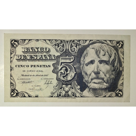 5 pesetas 12 abril 1947 Seneca