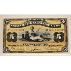 5 pesos de la isla de Cuba 1896
