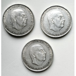 Lote 3 monedas de plata