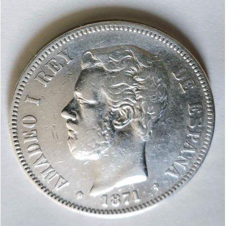 5 Pesetas de Amadeo 1871*71 SD M