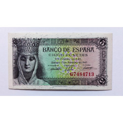 BILLETE DE 5 PESETA DE 1943