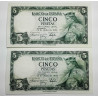 Pareja 5 pesetas 22 Julio 1954