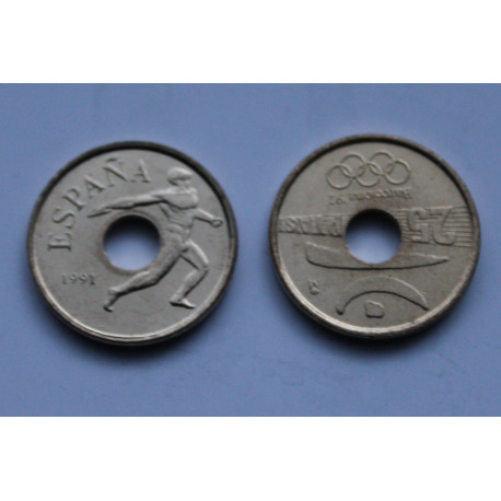 25 PESETAS 1991 EMBLEMA OLIMPICO