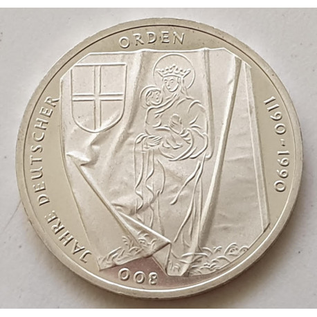 Alemania 10 marcos, 1990 800avo Aniversario - Orden Teutónica J