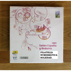 LIBRO FILATELICO CON SELLOS 2009 ESPAÑA Y ANDORRA