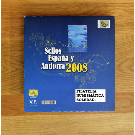 LIBRO FILATELICO CON SELLOS 2008 ESPAÑA Y ANDORRA