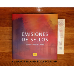 LIBRO FILATELICO CON SELLOS 2004 ESPAÑA Y ANDORRA
