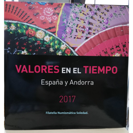 LIBRO FILATELICO CON SELLOS 2017 ESPAÑA Y ANDORRA