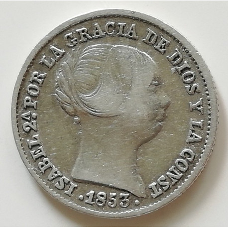 1 REAL 1853 ISABEL II