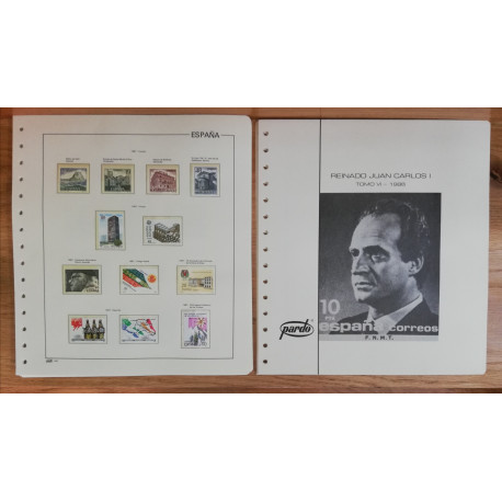 Lote de sellos 86/90 y hojas Pardo transparentes.