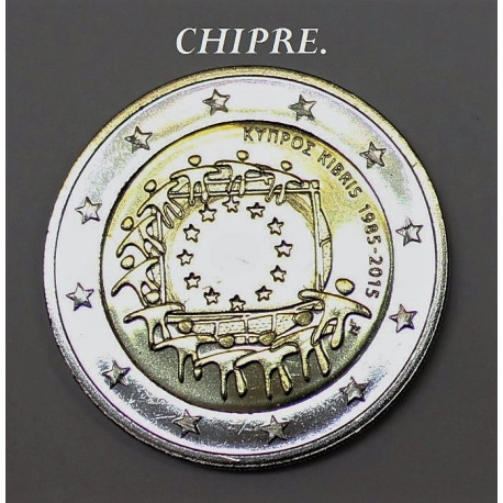 2 € X aniversario de la bandera Chipre 2015
