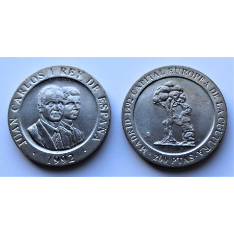 200 pesetas 1992 - Capital Europea de la Cultura. Oso y Madroño