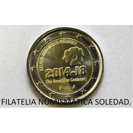 2 € BELGICA 2014 Guerra Mundial